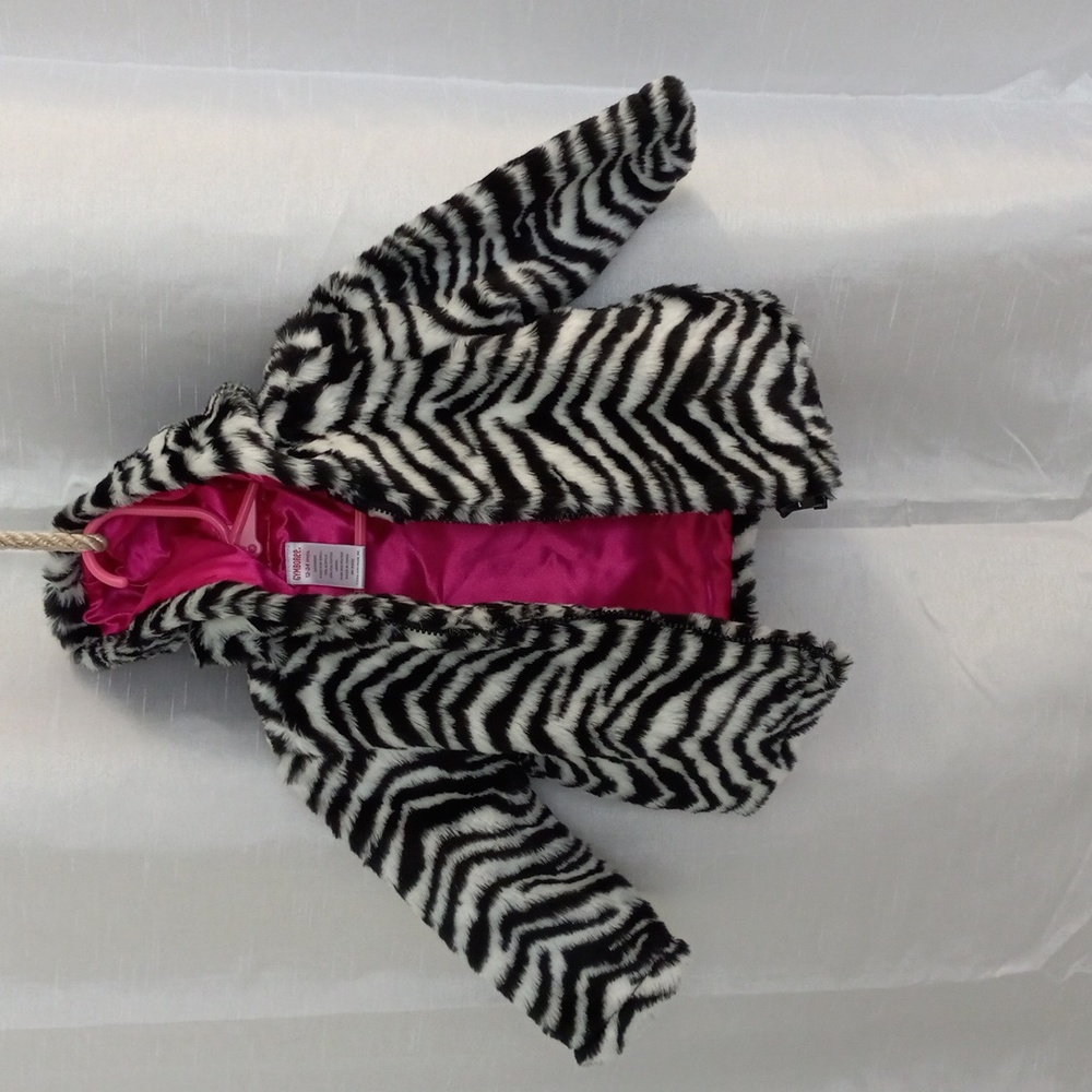 GYMBOREE KIDS ZEBRA PRINT FRONT ZIP HOODED COAT SIZE 12-24 MONTH